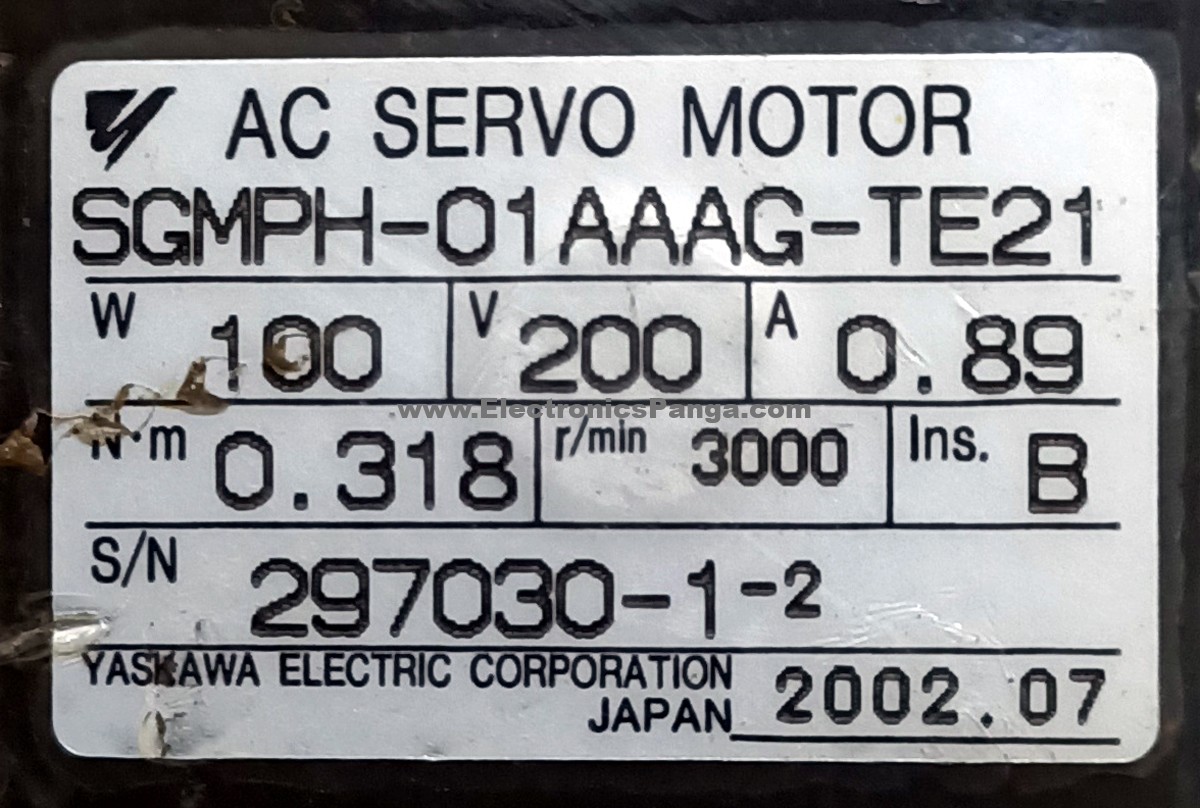 YASKAWA 100W (0.1Kw) SGMPH-01AAAG-TE21 AC Servo Motor SM841 - Image 2