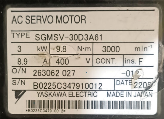 YASKAWA 3Kw (3000W) SGMSV-30D3A61 AC Servo Motor SM802 - Image 2