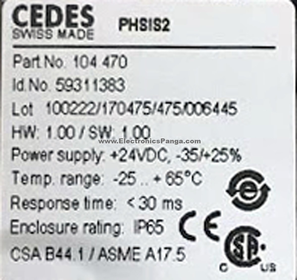 CEDES PHSIS2 24V/DC Elevator Sensor S163 - Image 2