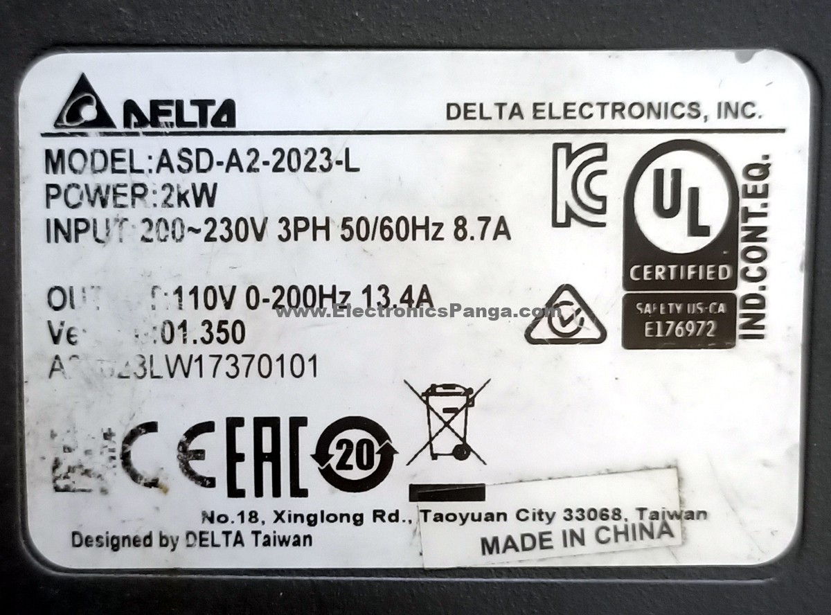 DELTA 2Kw (2000W) ASD-A2-2023-L AC Servo Driver SD983 - Image 4