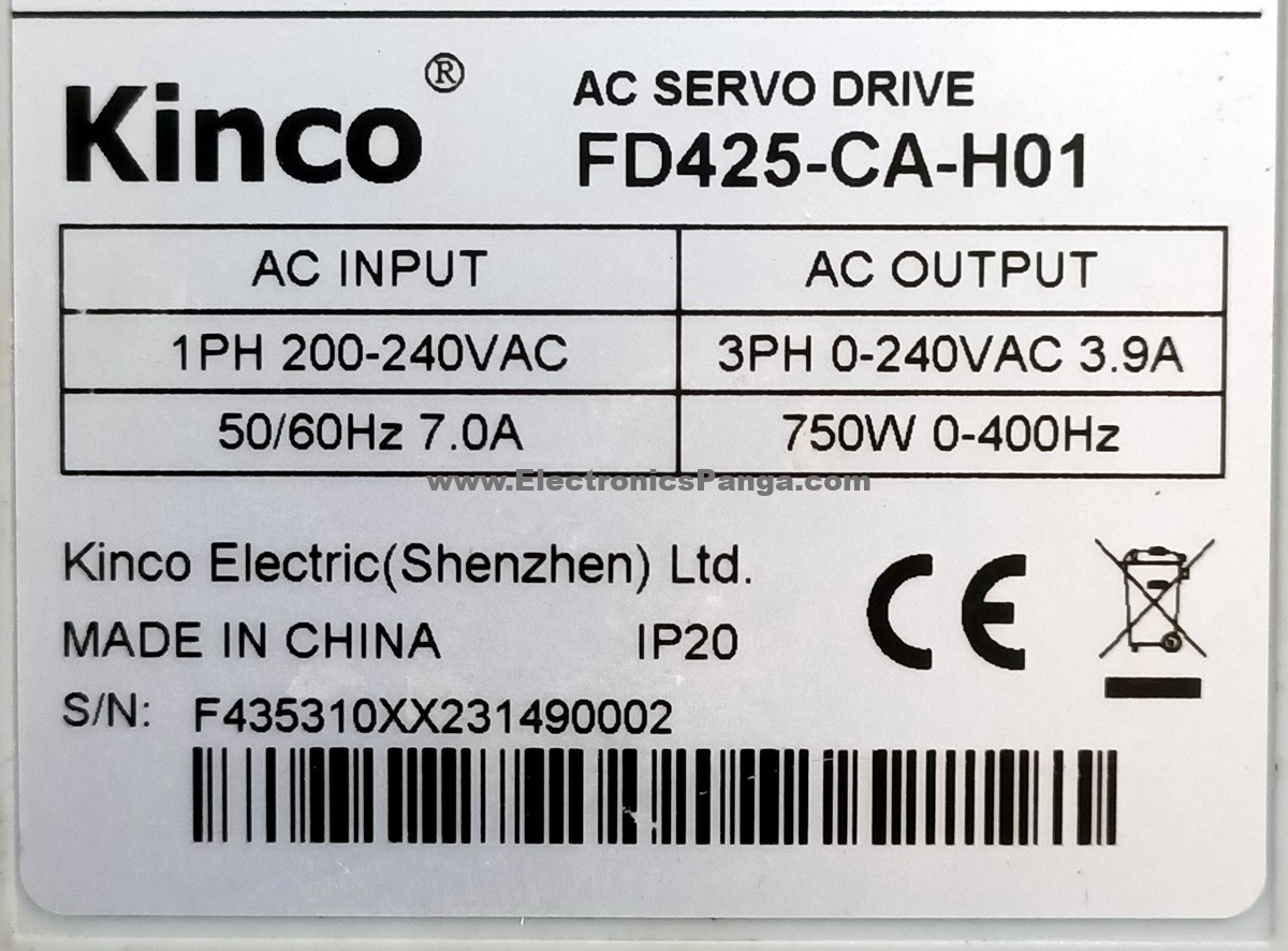 KINCO 750W (0.75Kw) FD425-CA-H01 AC Servo Driver SD964 - Image 4