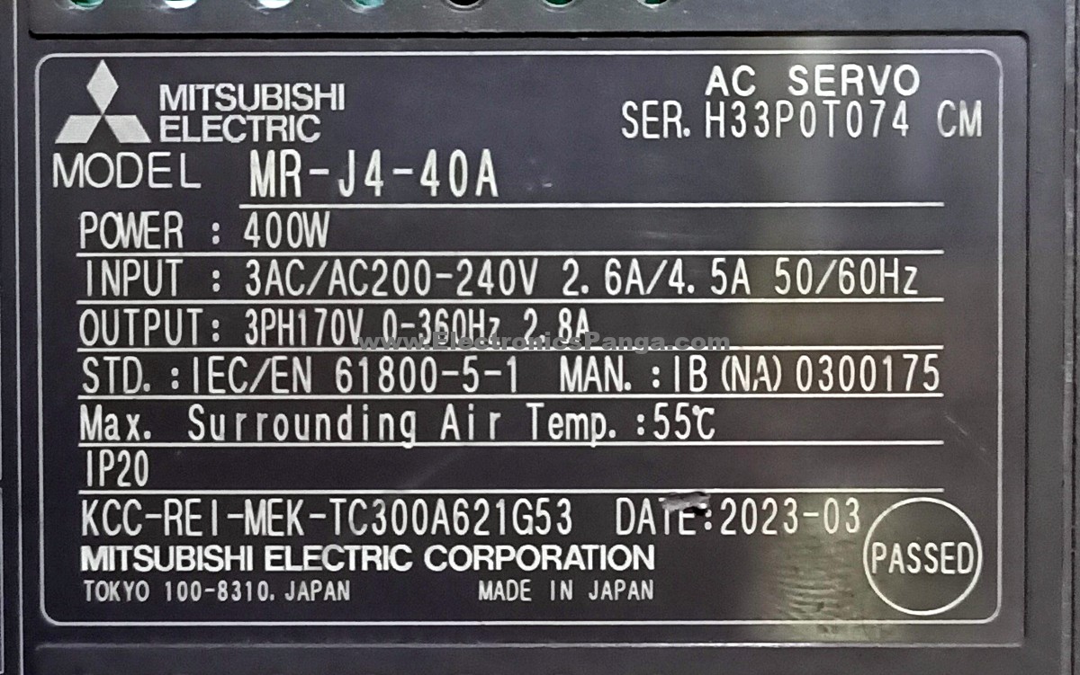 MITSUBISHI 400W (0.4Kw) MR-J4-40A AC Servo Driver SD951 - Image 4