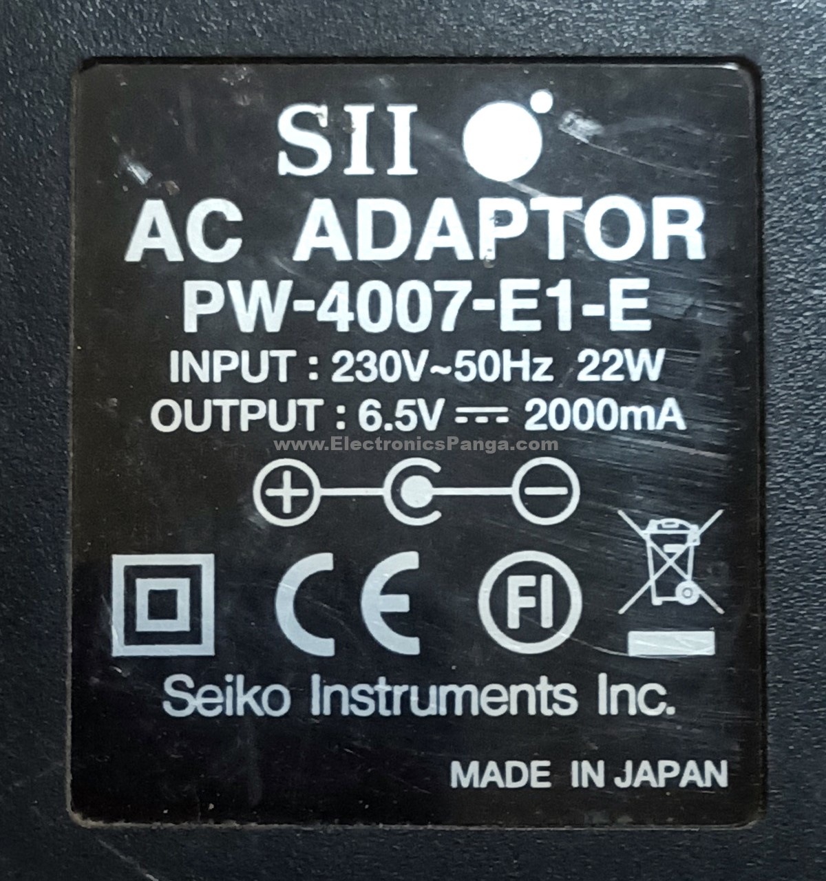 SEIKO PW-4007-E1-E 6.5V 2000mA 22W Power Adaptor AS505 - Image 3