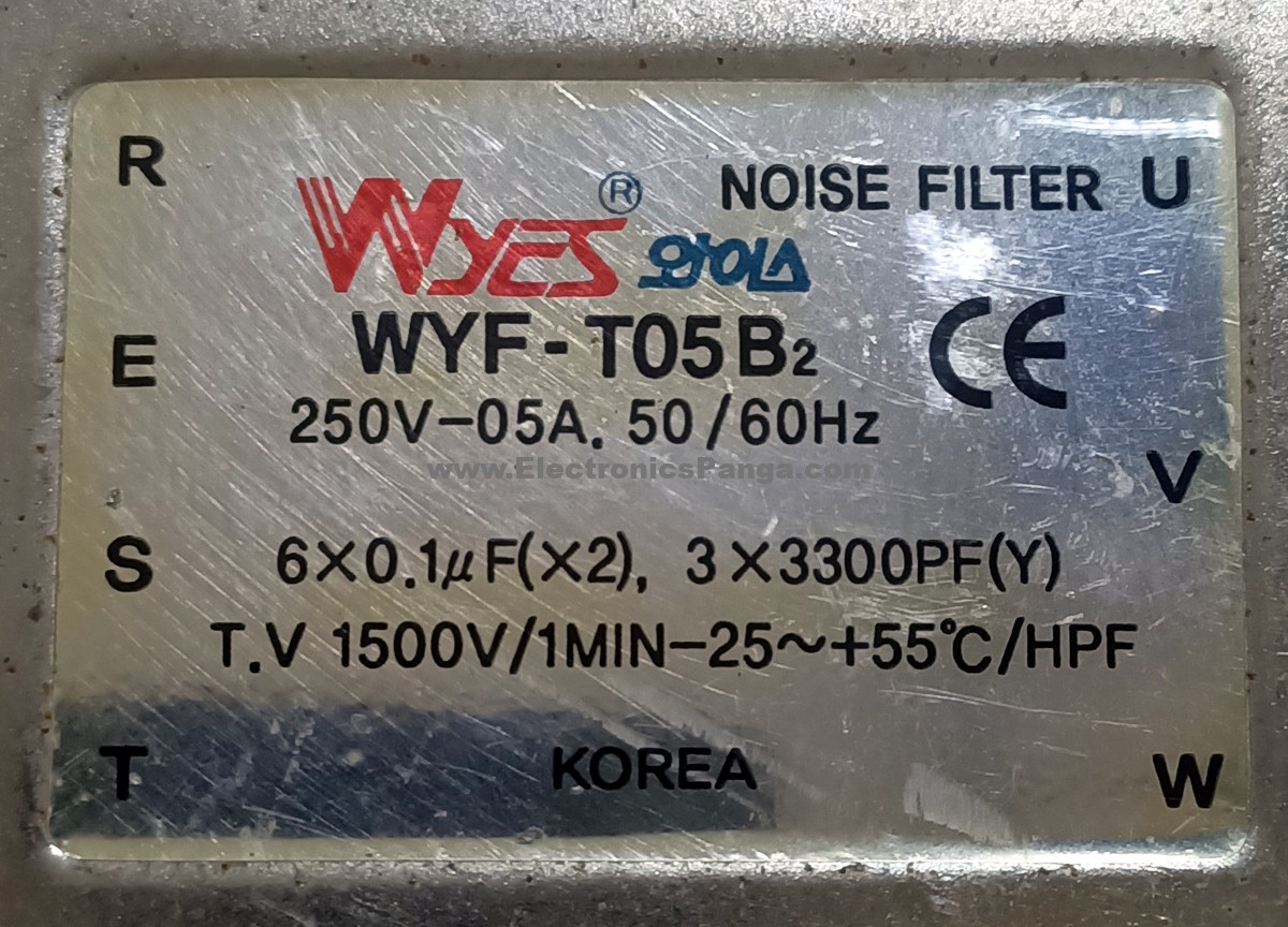 WYES WYF-T05B2 250V 05A Noise Filter F52 - Image 3
