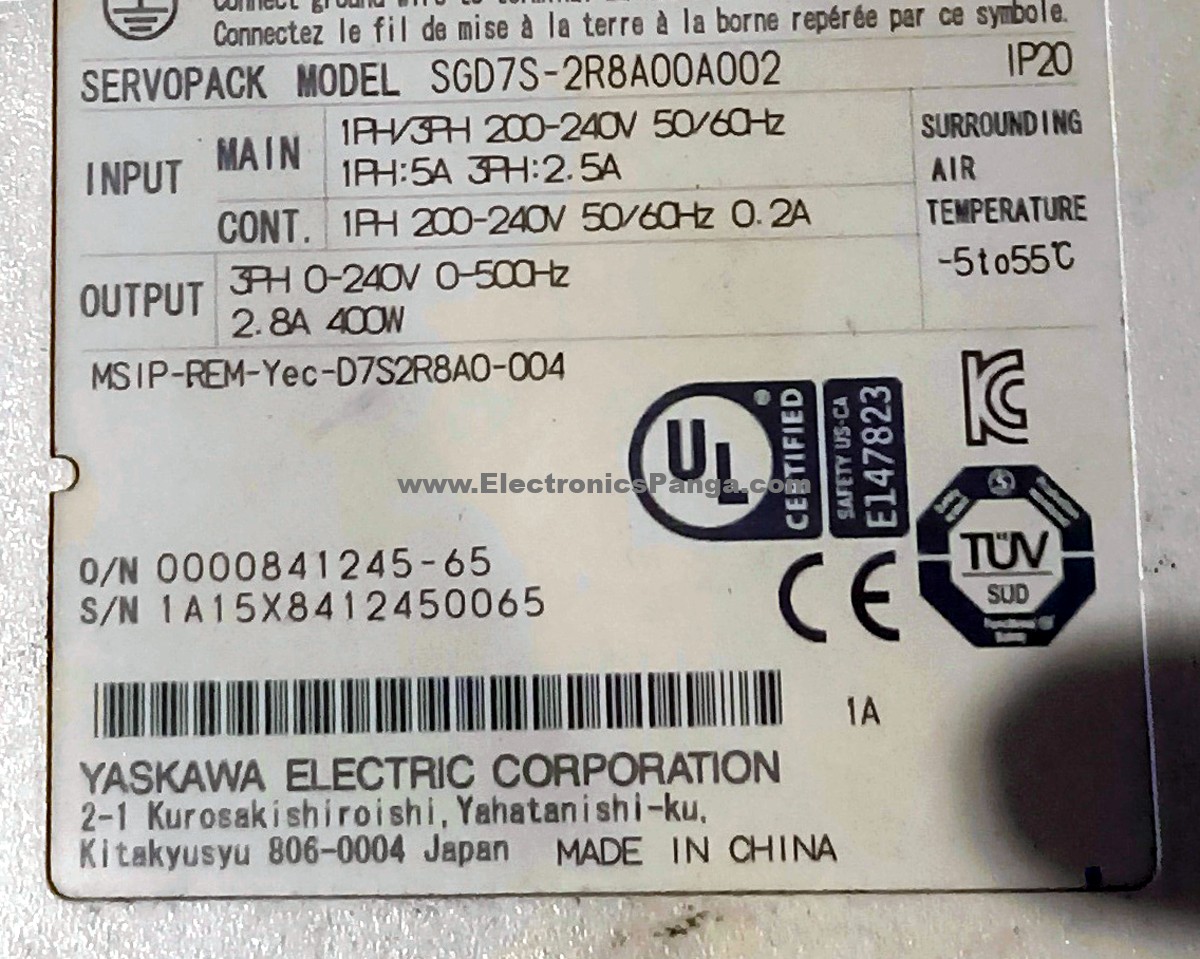 YASKAWA 400W (0.4Kw) SGD7S-2R8A00A002 AC Servo Driver SD982 - Image 4
