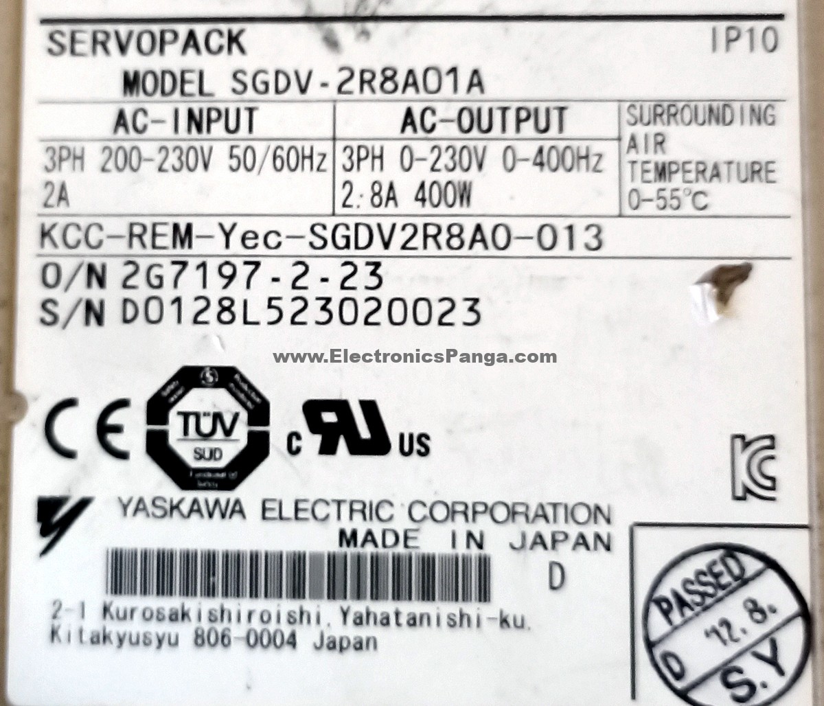 YASKAWA 400W (0.4Kw) SGDV-2R8A01A AC Servo Driver SD977 - Image 4