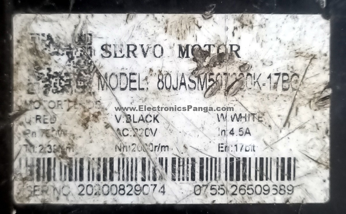 80JASM507220K-17BC 750W (0.75Kw) AC Servo Motor SM901 - Image 2