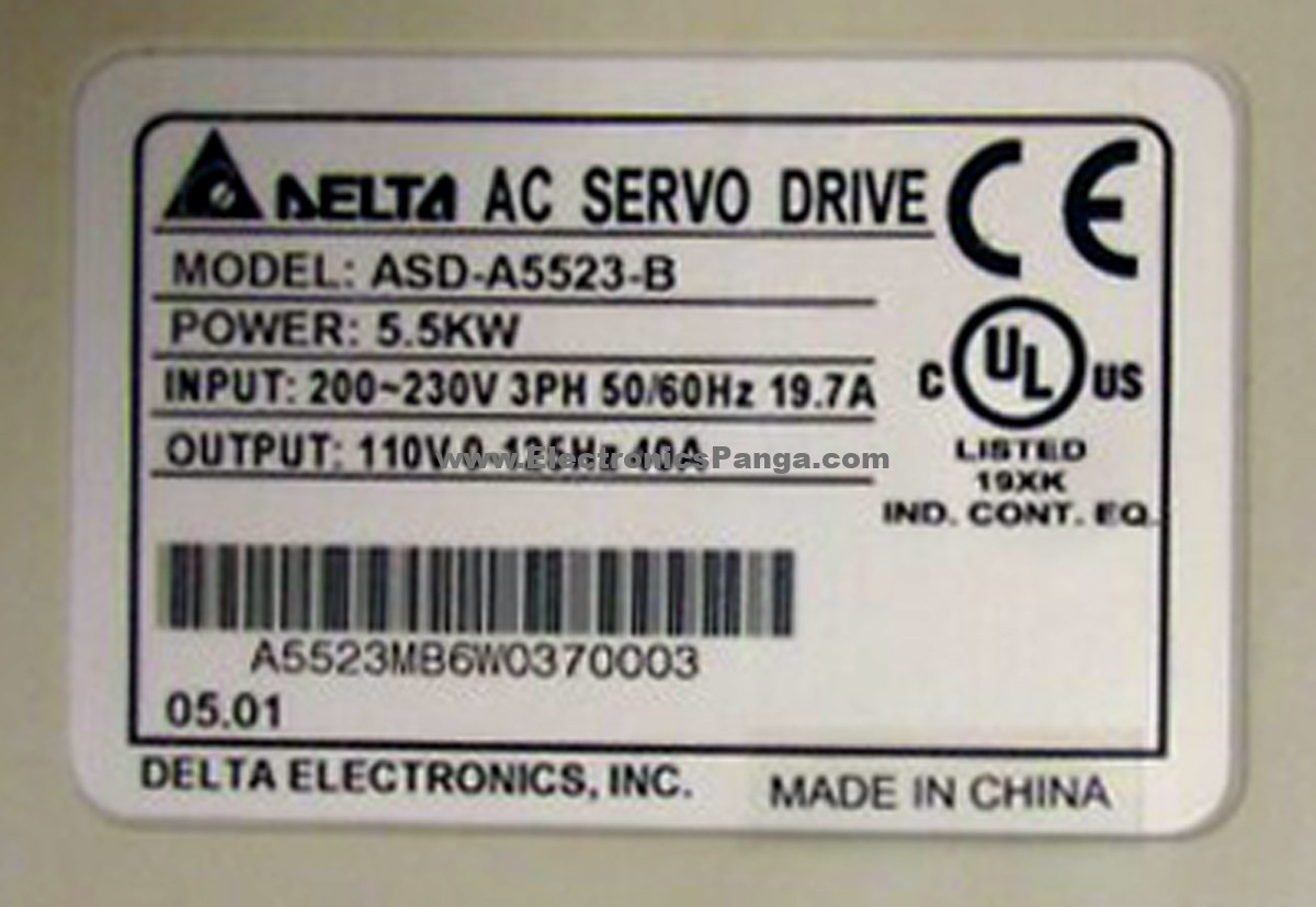 DELTA 5.5Kw (5500W) ASD-A5523-B AC Servo Driver SD1141 - Image 3