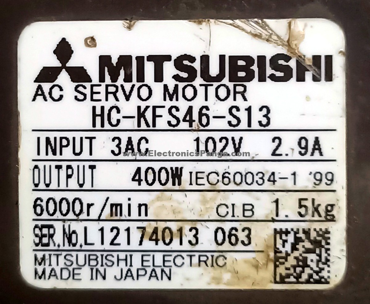 MITSUBISHI 400W (0.4Kw) HC-KFS46-S13 AC Servo Motor SM952 - Image 2