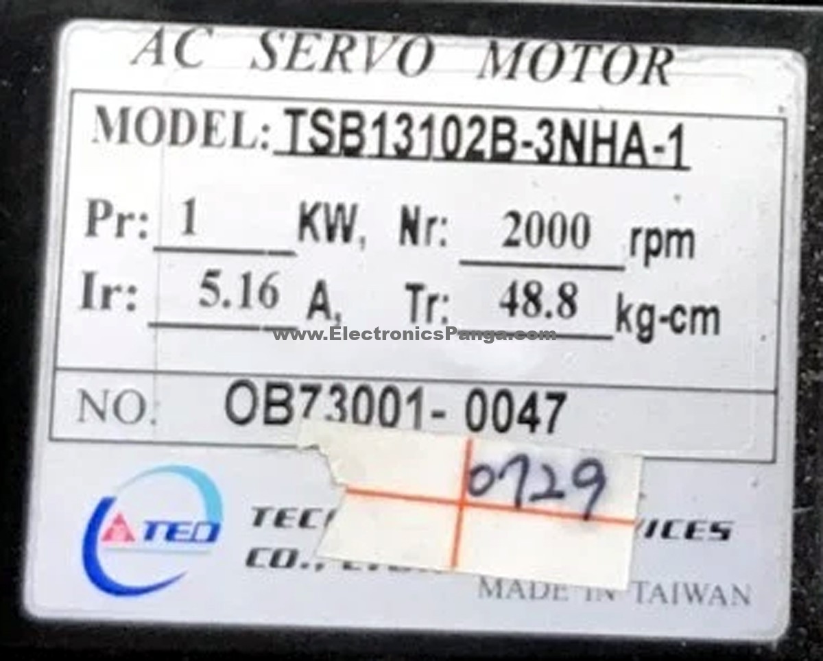 TECO ELECTRIC 1Kw (1000W) TSB13102B-3NHA-1 AC Servo Motor SM941 - Image 5