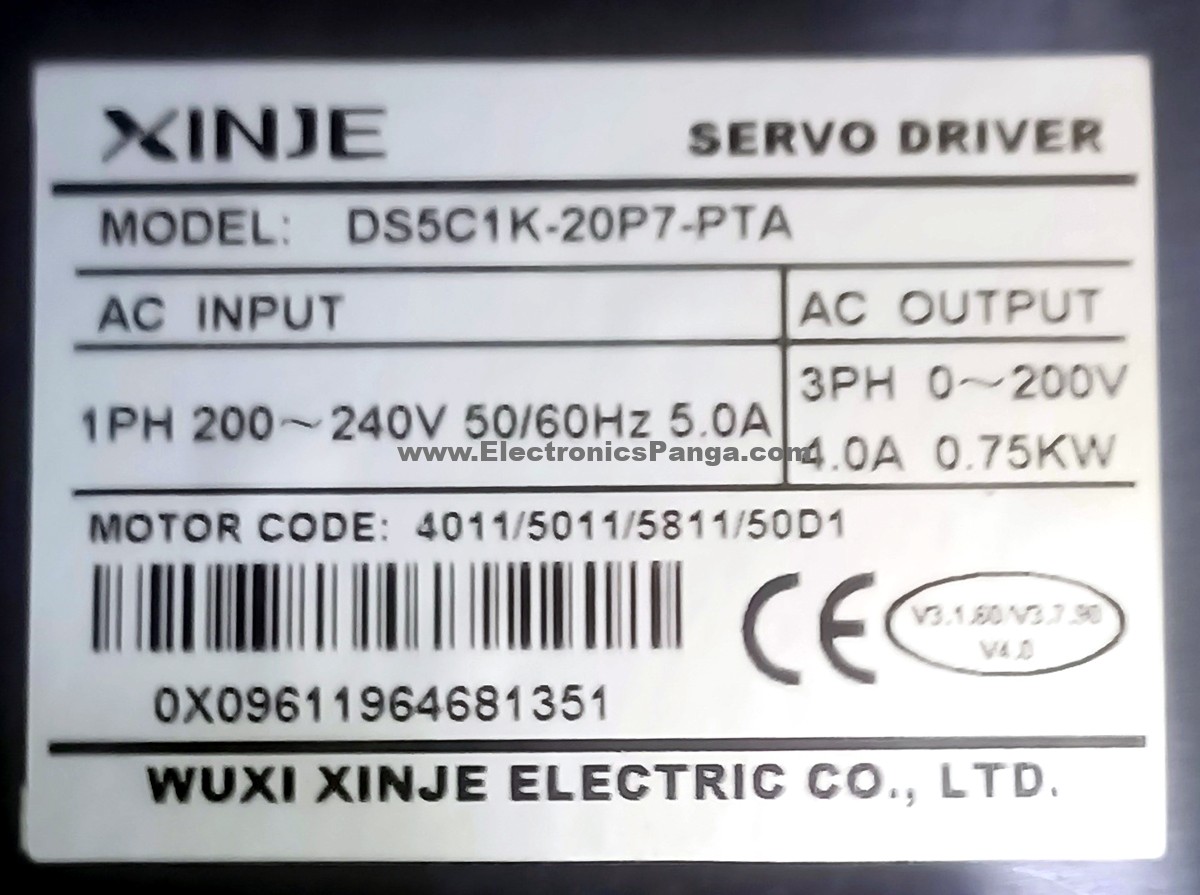 WUXI XINJE 0.75Kw (750W) DS5C1K-20P7-PTA AC Servo Driver SD1079 - Image 4