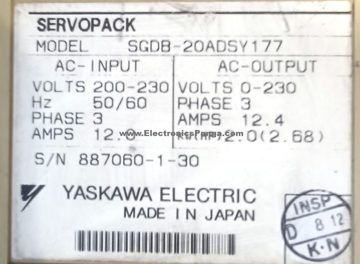 YASKAWA 2Kw (2000W) SGDB-20ADSY177 AC Servo Driver SD1082 - Image 4