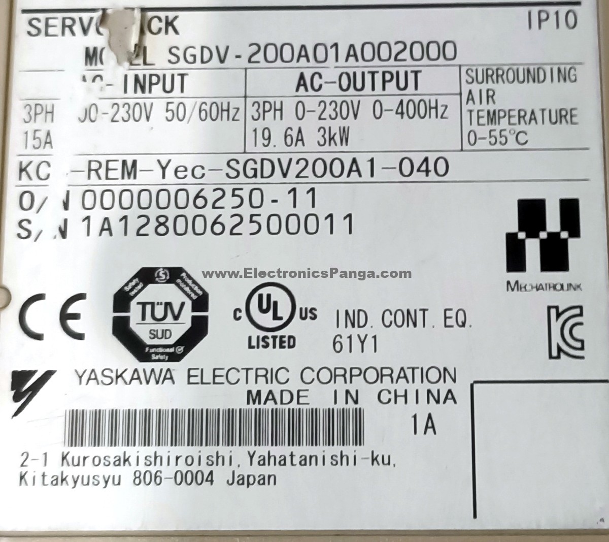 YASKAWA 3Kw (3000W) SGDV-200A01A002000 AC Servo Driver SD1092 - Image 4