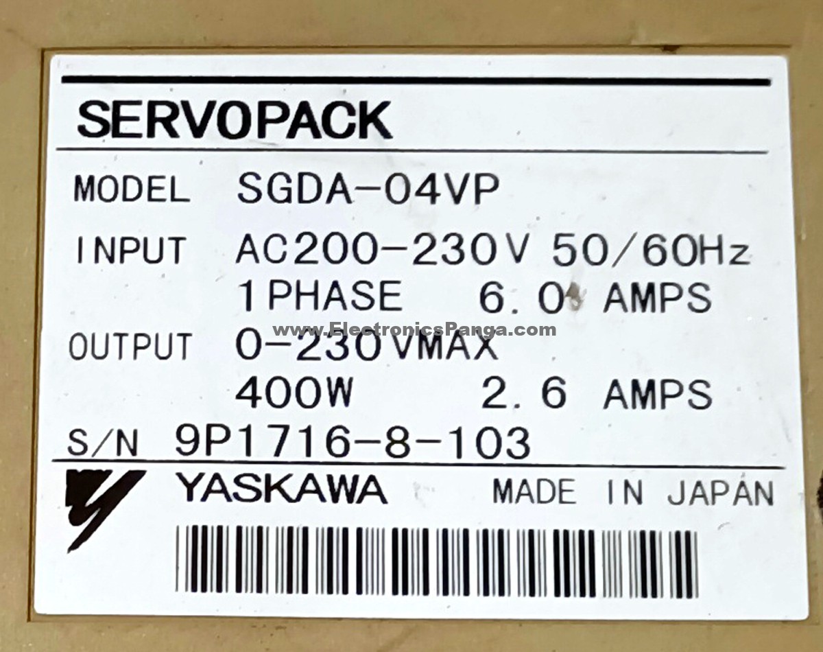 YASKAWA 400W (0.4Kw) SGDA-04VP AC Servo Driver SD1095 - Image 3