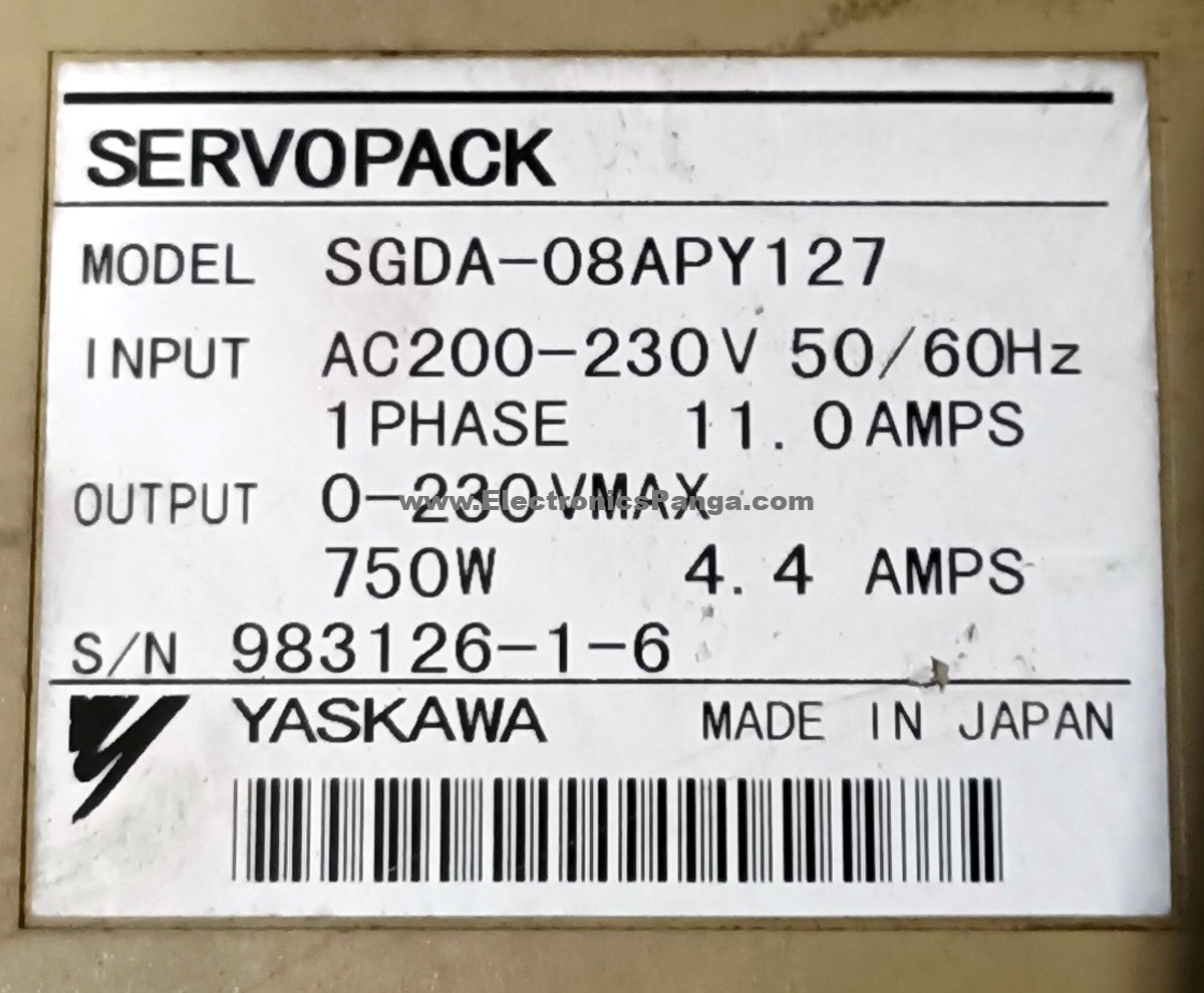 YASKAWA 750W (0.75Kw) SGDA-08APY127 AC Servo Driver SD1094 - Image 3