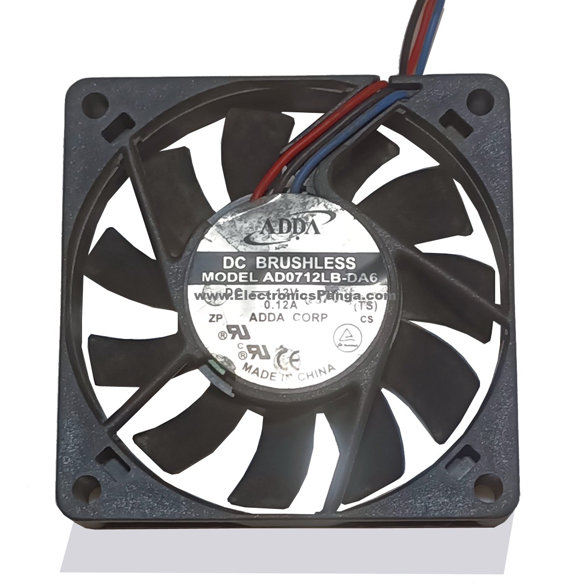 ADDA AD0712LB-DA6 12V/DC 0.12A 3-Wires DC Brushless Cooling Fan AS600