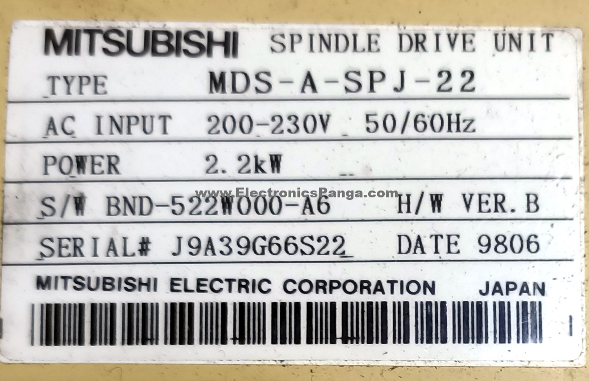 MITSUBISHI 2.2Kw (2200W) MDS-A-SPJ-22 Spindle Drive Unit SD1202 - Image 3