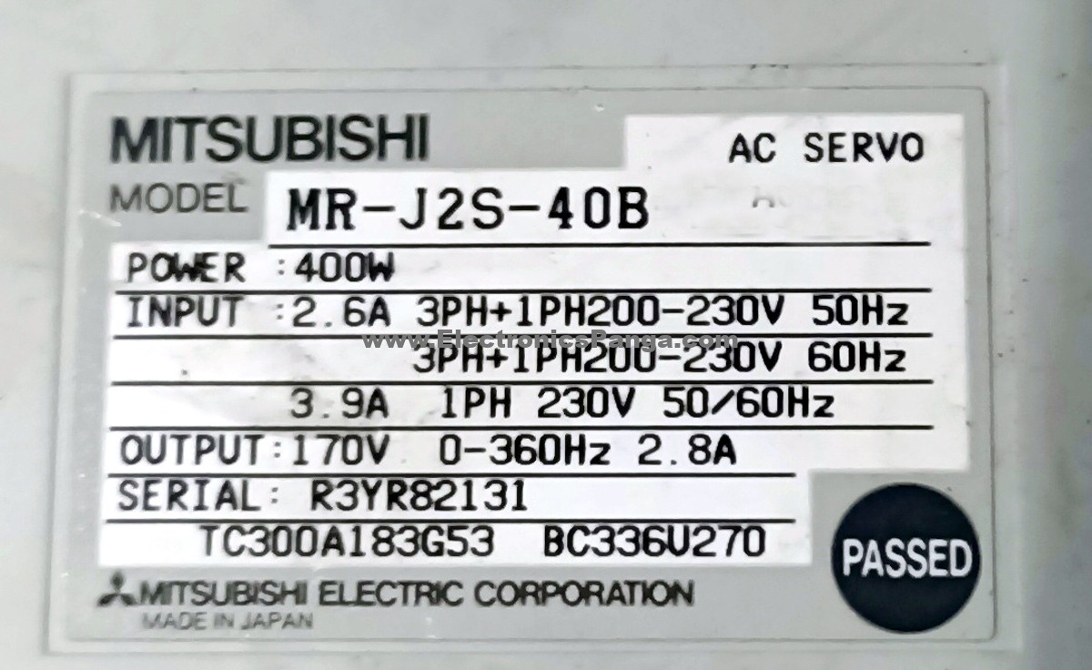MITSUBISHI 400W (0.4Kw) MR-J2S-40B AC Servo Driver SD1190 - Image 3