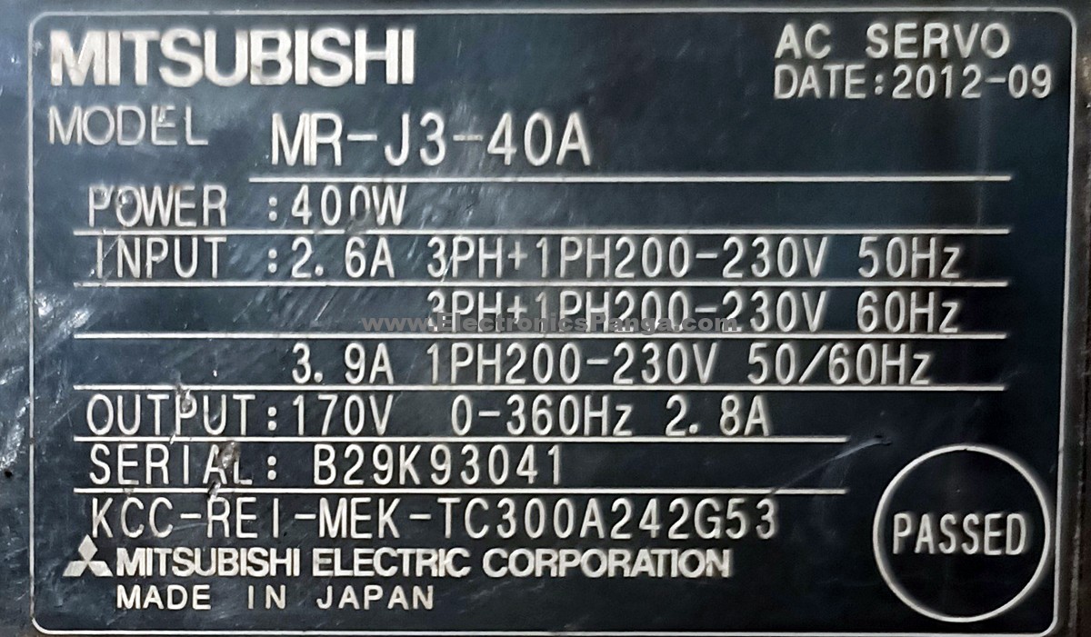 MITSUBISHI 400W (0.4Kw) MR-J3-40A AC Servo Driver SD1180 - Image 4