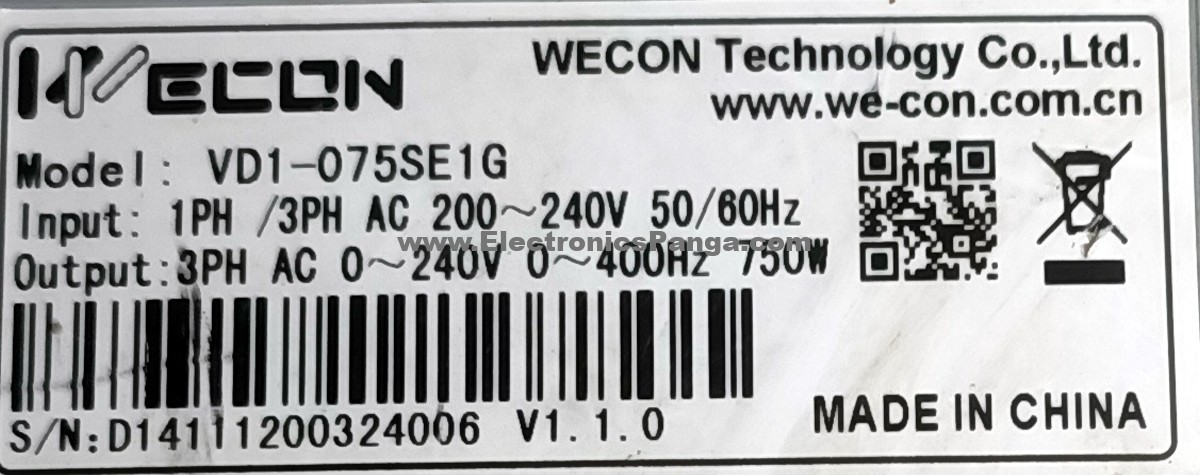 WECON 750W (0.75Kw) VD1-075SE1G AC Servo Driver SD1174 - Image 3