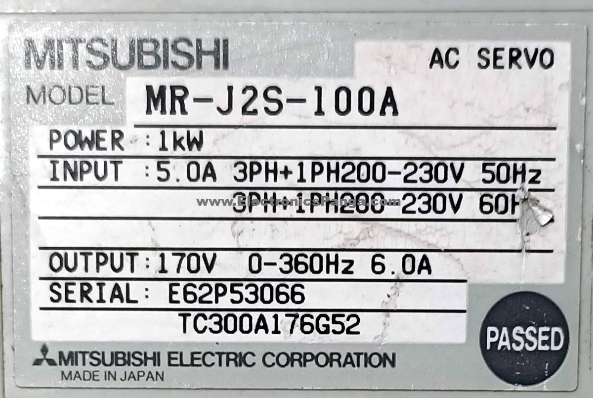 MITSUBISHI 1Kw (1000W) MR-J2S-100A AC Servo Driver SD1232 - Image 4
