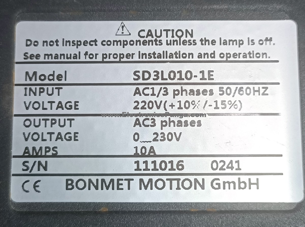 BONMET MOTION SD3L010-1E AC Servo Driver SD1210 - Image 3