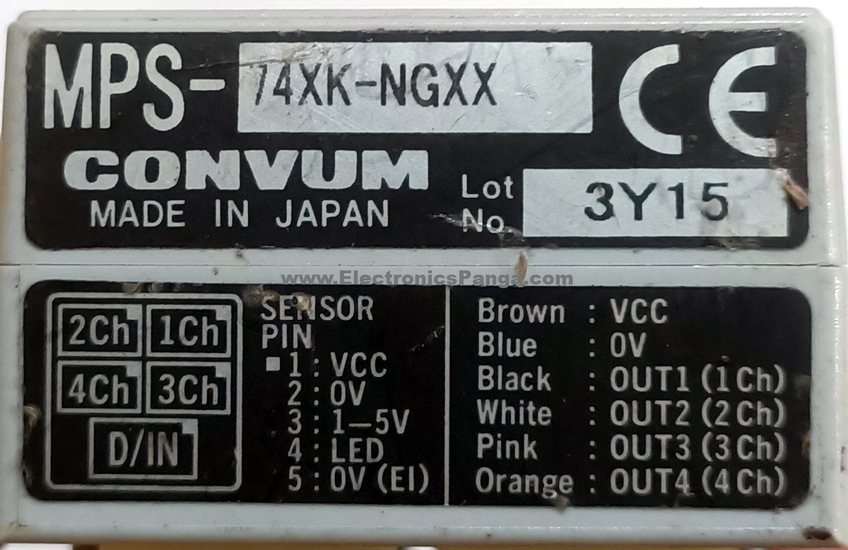 CONVUM MPS-74XK-NGXX 6-Wires Digital Pressure Sensor Controller S206 - Image 3