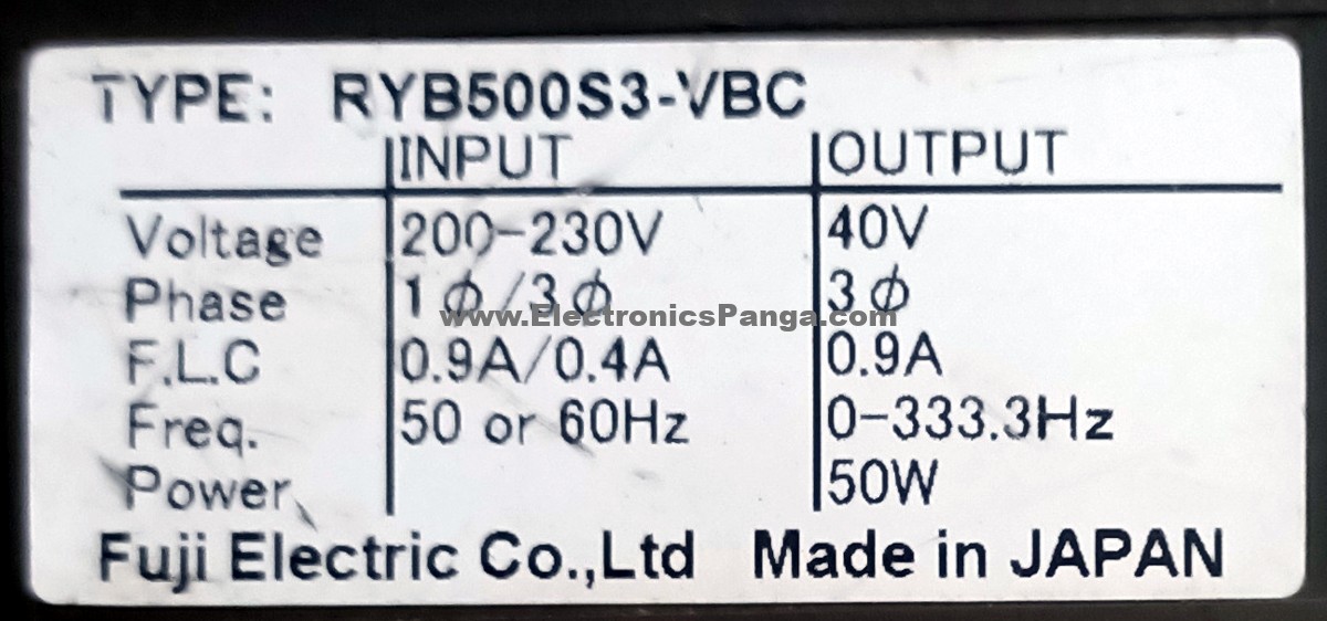 FUJI ELETRIC 50W (0.05Kw) RYB500S3-VBC AC Servo Driver SD1259 - Image 3