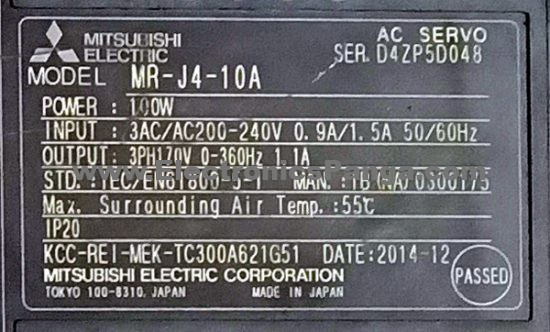 MITSUBISHI 100W (0.1Kw) MR-J4-10A AC Servo Driver SD1220 - Image 2