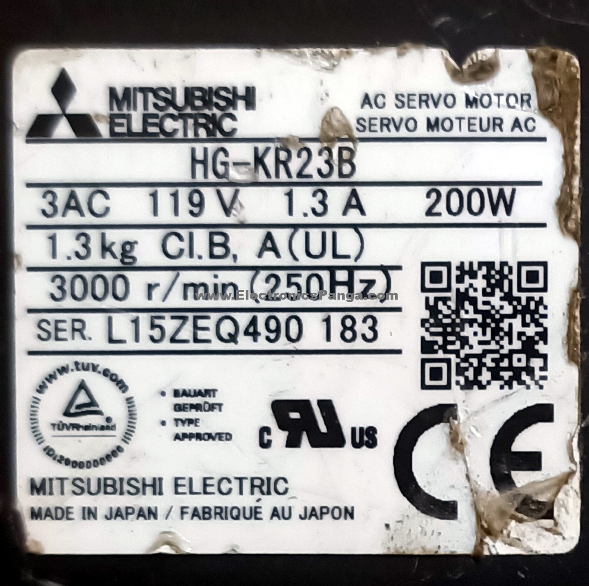 MITSUBISHI 200W (0.2Kw) HG-KR23B AC Servo Motor SM1021 - Image 2