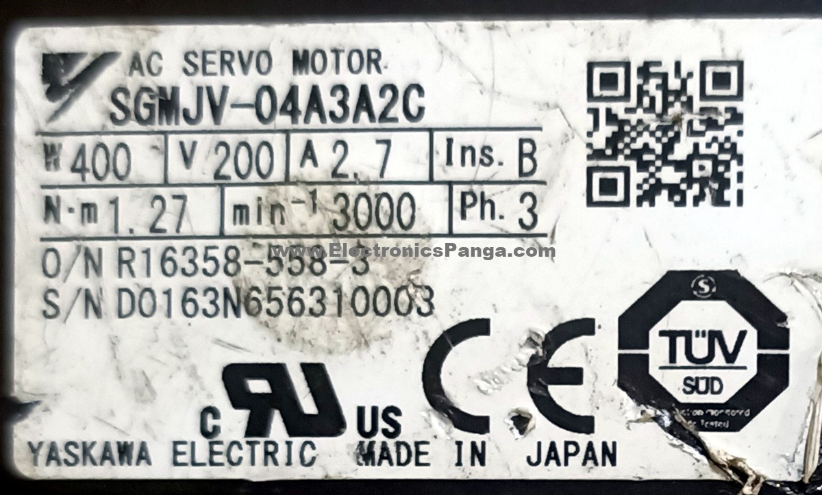 YASKAWA 400W (0.4kw) SGMJV-04A3A2C AC Servo Motor SM1011 - Image 2