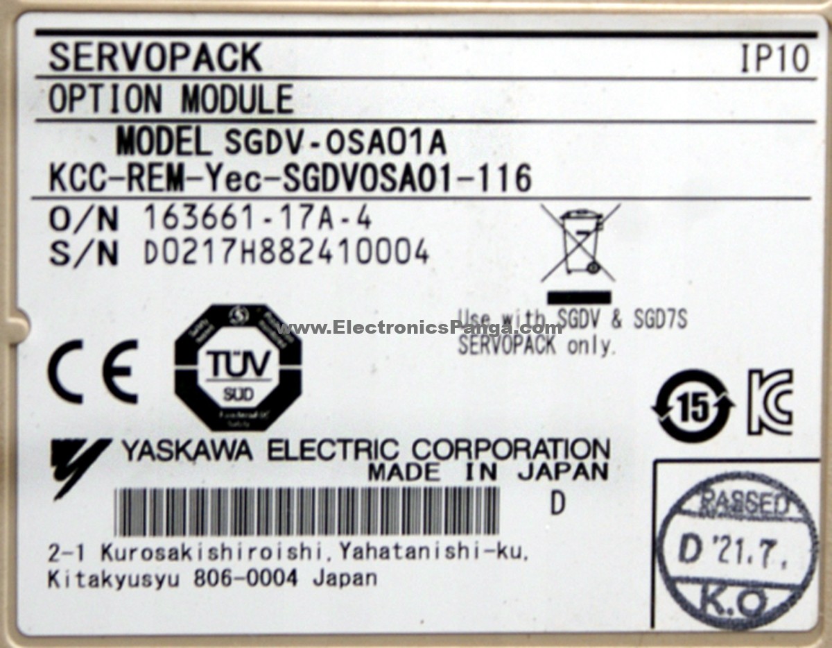 YASKAWA SGDV-OSA01A Servopack Option Module SD1221 - Image 2