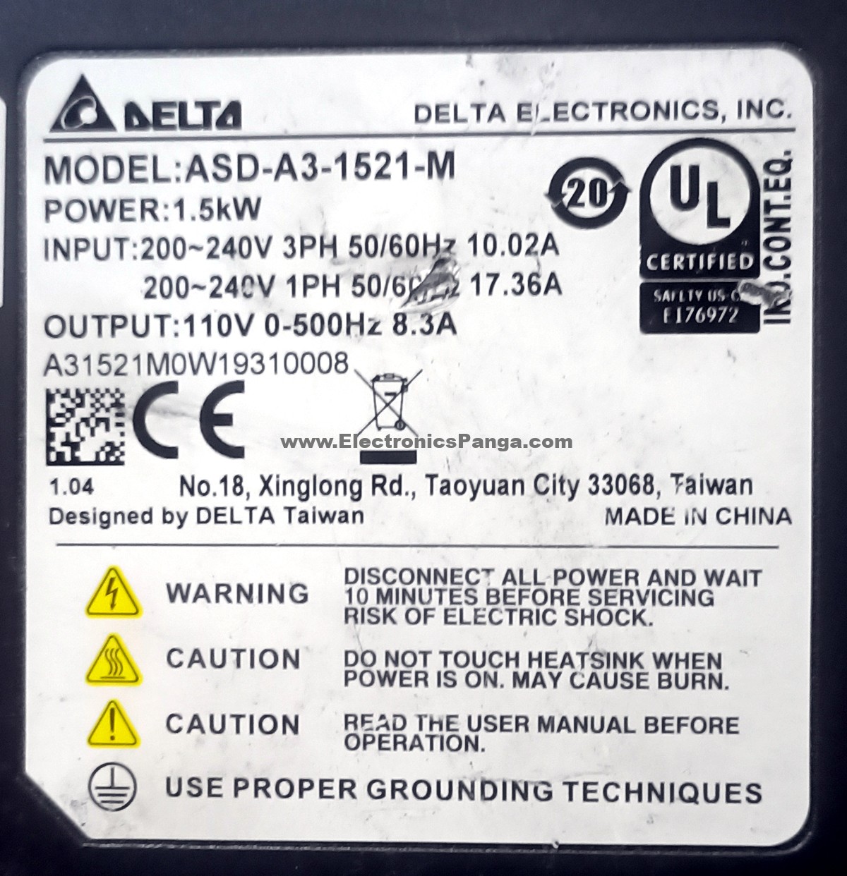 DELTA 1.5Kw (1500W) ASD-A3-1521-M AC Servo Driver SD1280 - Image 4
