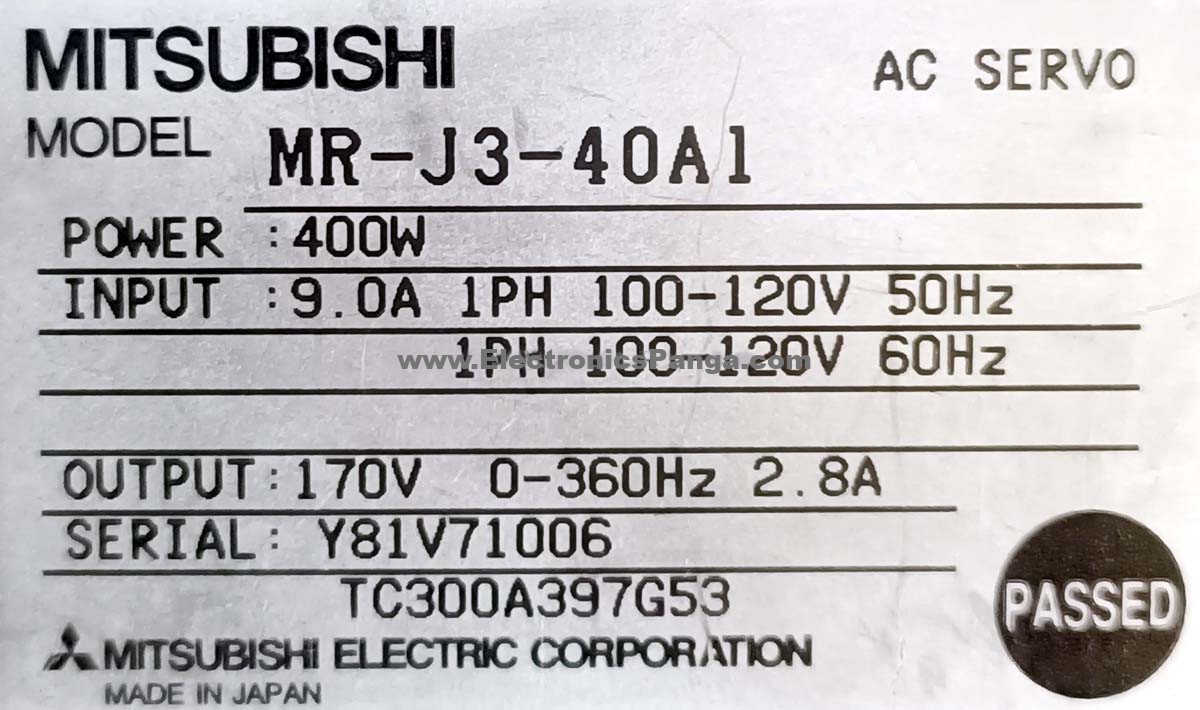 MITSUBISHI 400W (0.4Kw) MR-J3-40A1 AC Servo Driver SD1287 - Image 4