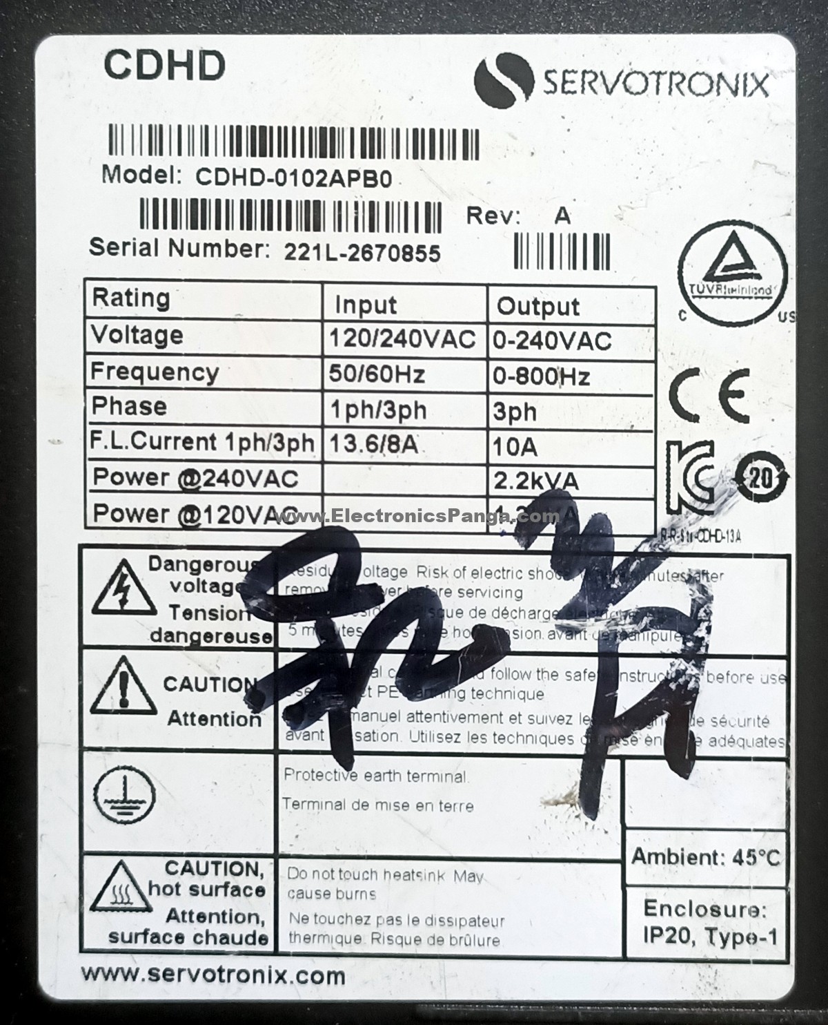 SERVOTRONIX 1.3-2.2KVA CDHD-0102APB0 AC Servo Driver SD1312 - Image 3