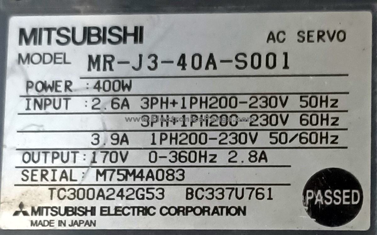 MITSUBISHI 400W (0.4Kw) MR-J3-40A-S001 AC Servo Driver SD1365 - Image 3