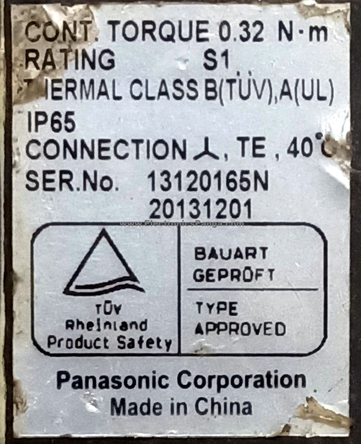PANASONIC 100W (0.1Kw) MSMD012S1S AC Servo Motor SM1111 - Image 3