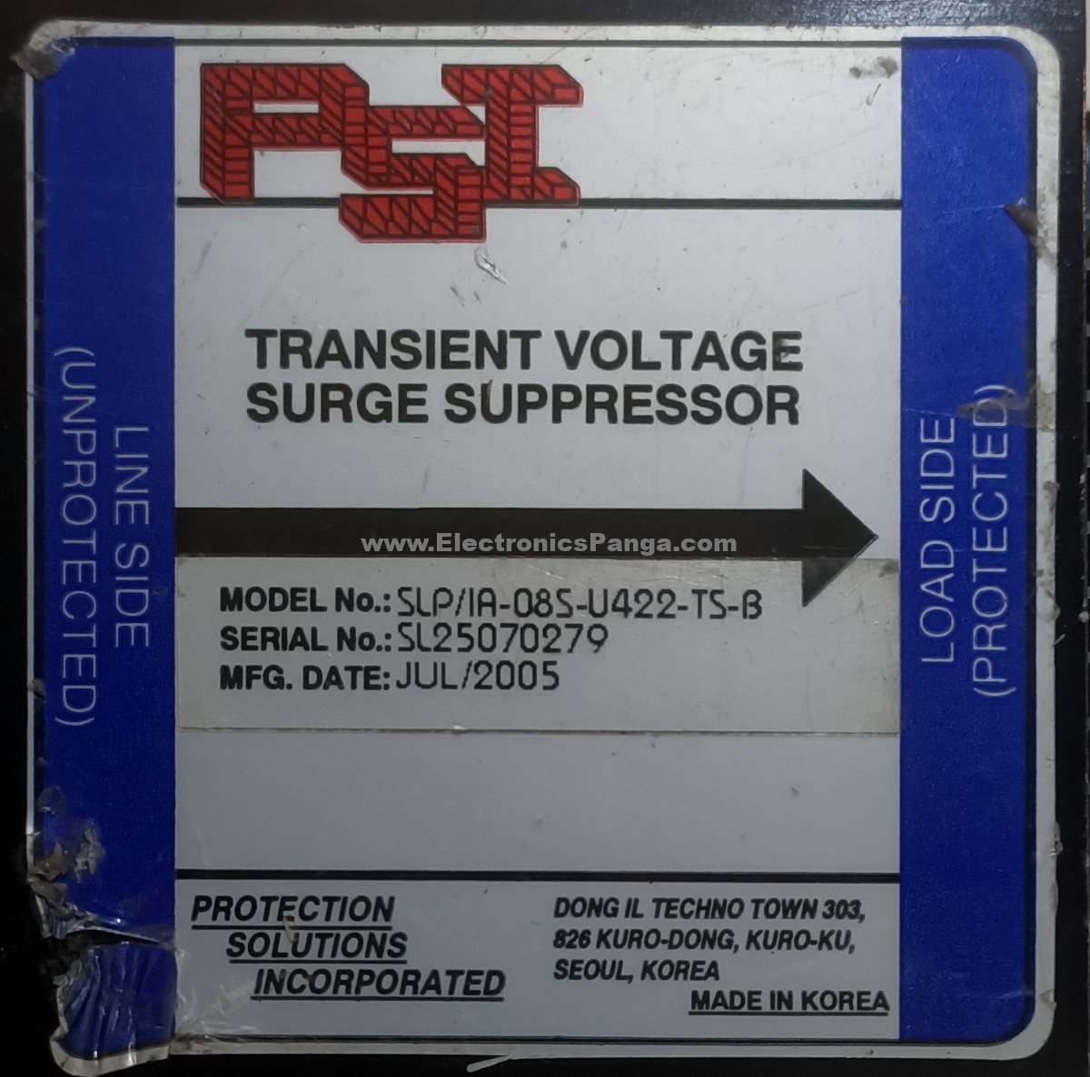 PSI SLP/IA-08S-U422-TS-B Transient Voltage Surge Supperssor AS645 - Image 3