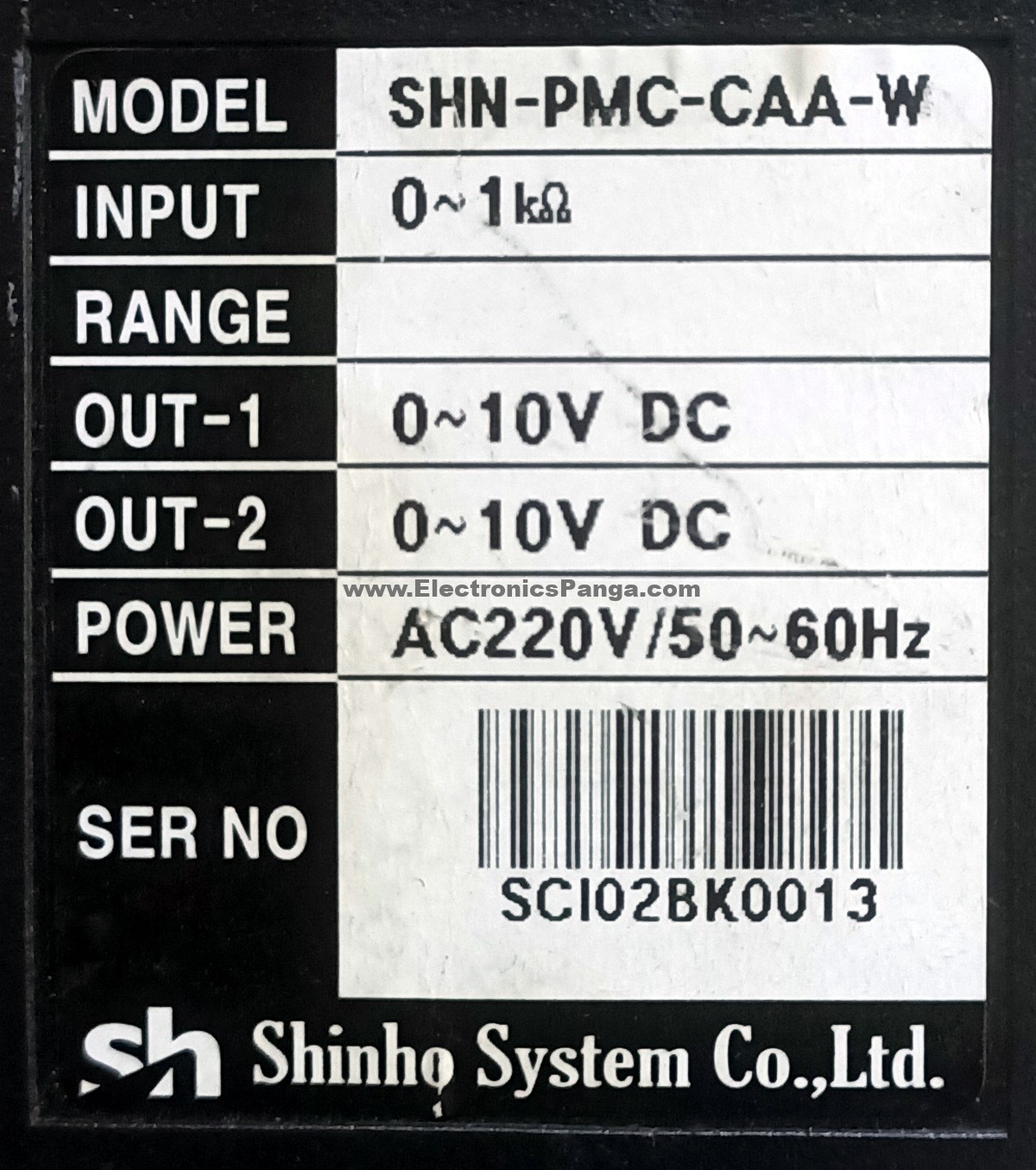 SHINHO SYSTEM SHN-PMC-CAA-W 220V Signal Converter AS647 - Image 4
