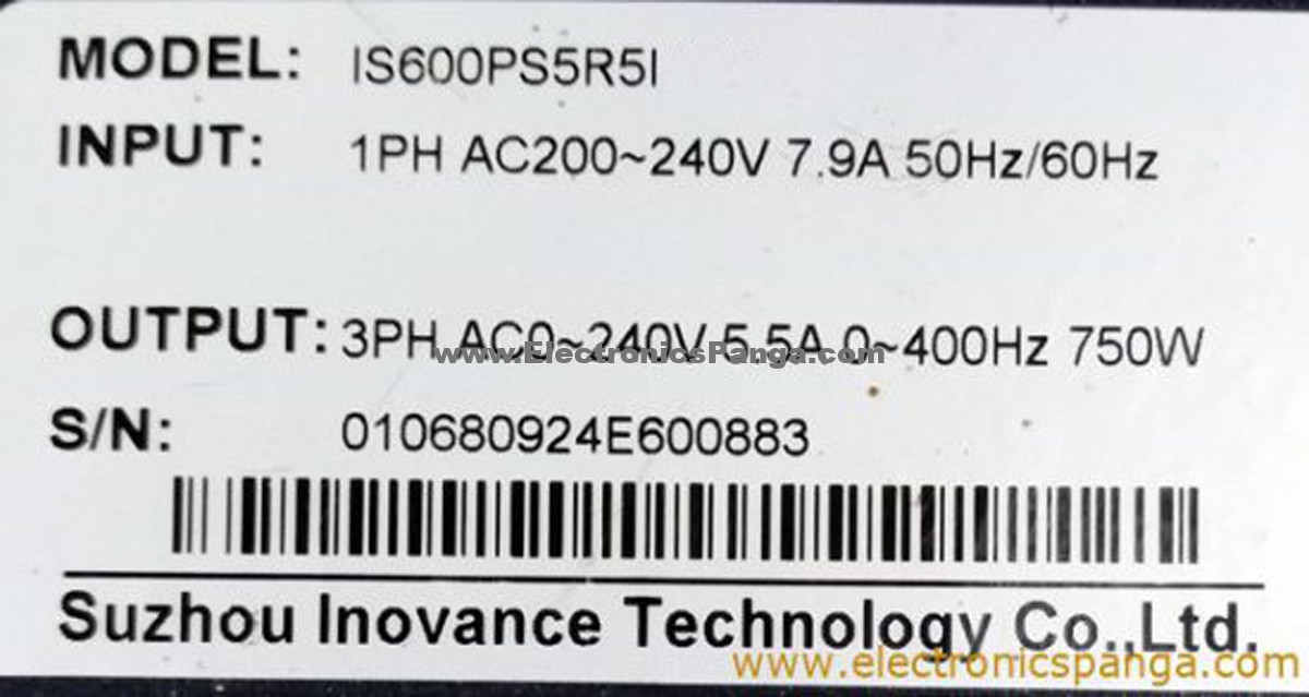 SUZHOU INOVANCE 750W (0.75Kw) IS600PS5R5I AC Servo Driver SD1363 - Image 2