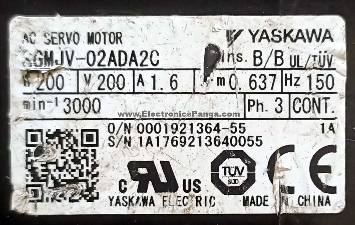YASKAWA 200W (0.2Kw) SGMJV-02ADA2C AC Servo Motor SM1114 - Image 2