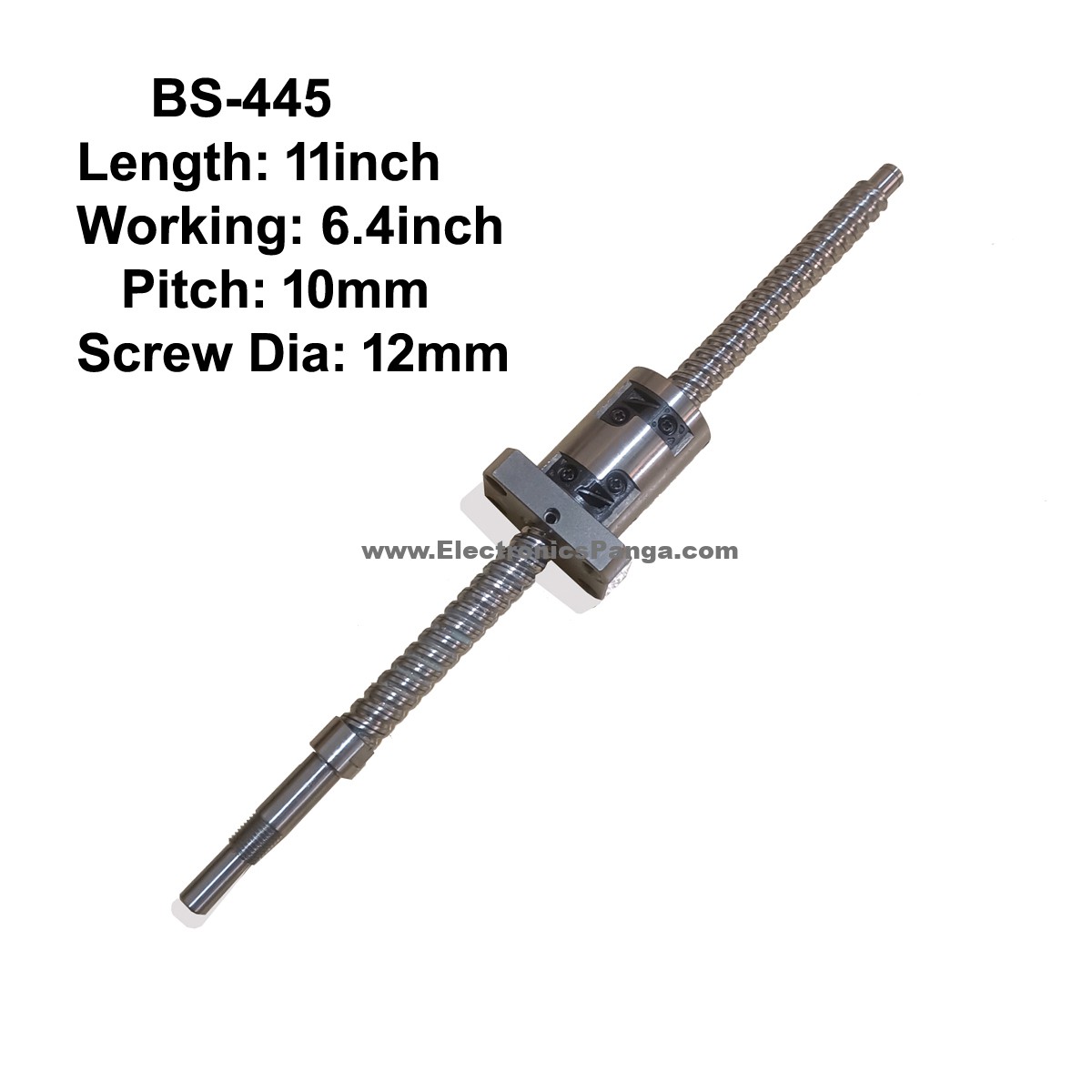 12X10 TBI CNC Ball Screw With Nut 10mm Pitch 6.4inch Working and 11inch Length BS-445