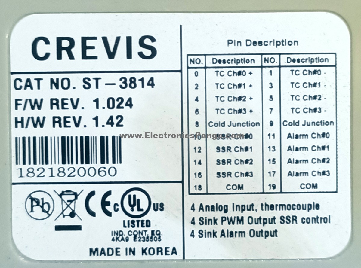 CREVIS ST-3834 ST-3814 ST-3814 ST-3814 ST-3814 ST-3814 ST-3814 Device Net Analog 7-Channels Input Module PL257 - Image 16
