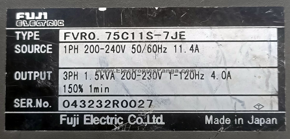 FUJI ELECTRIC 0.75Kw (750W) FVR0.75C11S-7JE Inverter NR33 - Image 3
