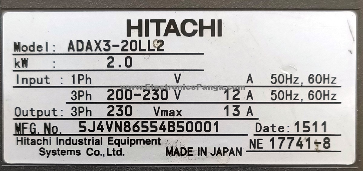 HITACHI 2Kw (2000W) ADAX3-20LL2 AC Servo Driver SD1413 - Image 4