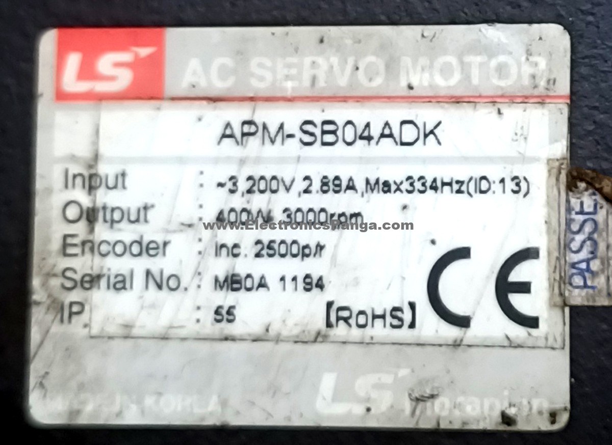 LS MECAPION 0.4Kw (400W) APM-SB04ADK AC Servo Motor SM1149 - Image 2