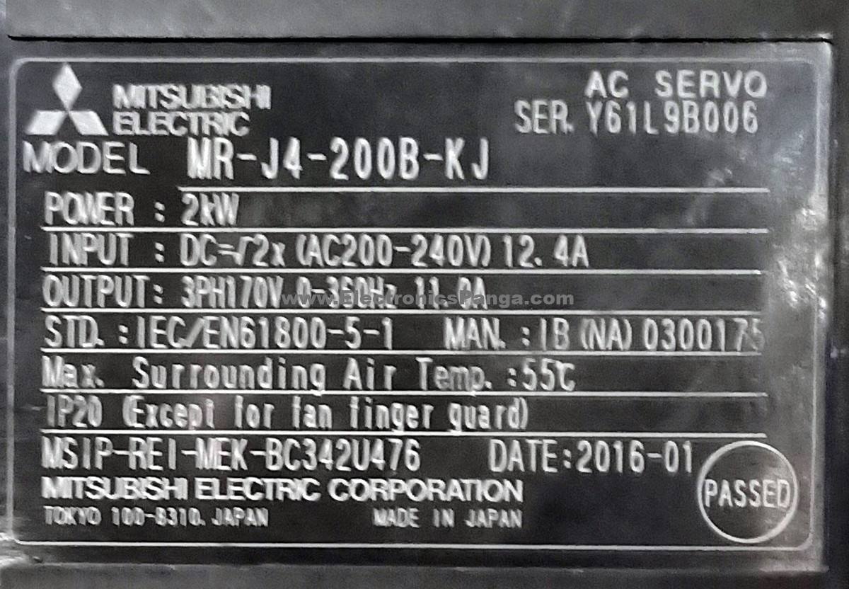 MITSUBISHI 2Kw (2000W) MR-J4-200B-KJ AC Servo Driver SD1386 - Image 2