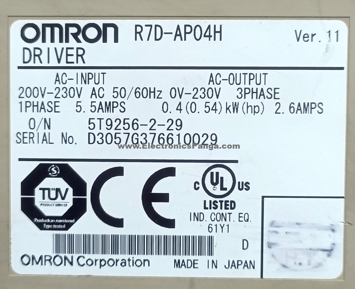 OMRON 0.4Kw (400W) R7D-AP04H AC Servo Driver SD1410 - Image 4