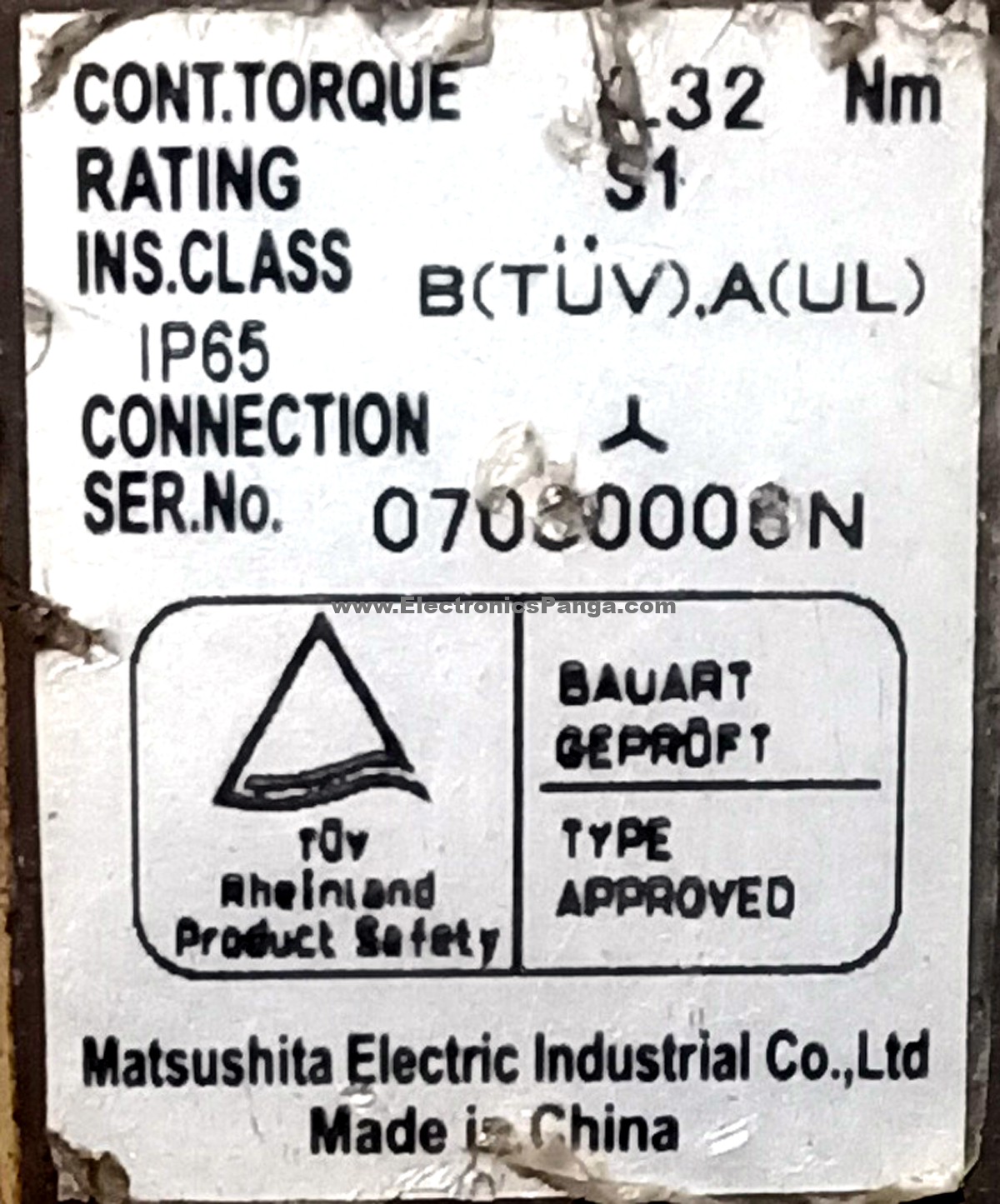PANASONIC 0.1kw (100w) MSMD012S1B AC Servo Motor SM1123 - Image 3