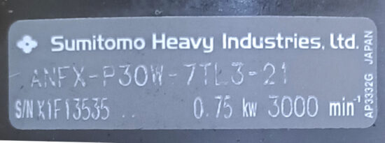 SUMITOMO 21:1 Ratio ANFX-P30W-7TL3-21 Planetary Gearbox For 750w Servo ...